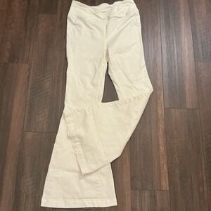 We The Free Penny Pull On Flare Jeans Cream High Rise Bell Bottoms 30 Boho Retro